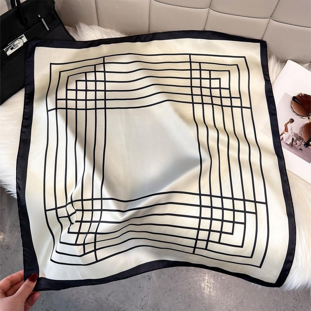 Fashion Square Fashion Foreign Style Small Silk Scarf Women'S Headband Decorative Scarf Dual-Purpose Small Square Scarf New Scarf
