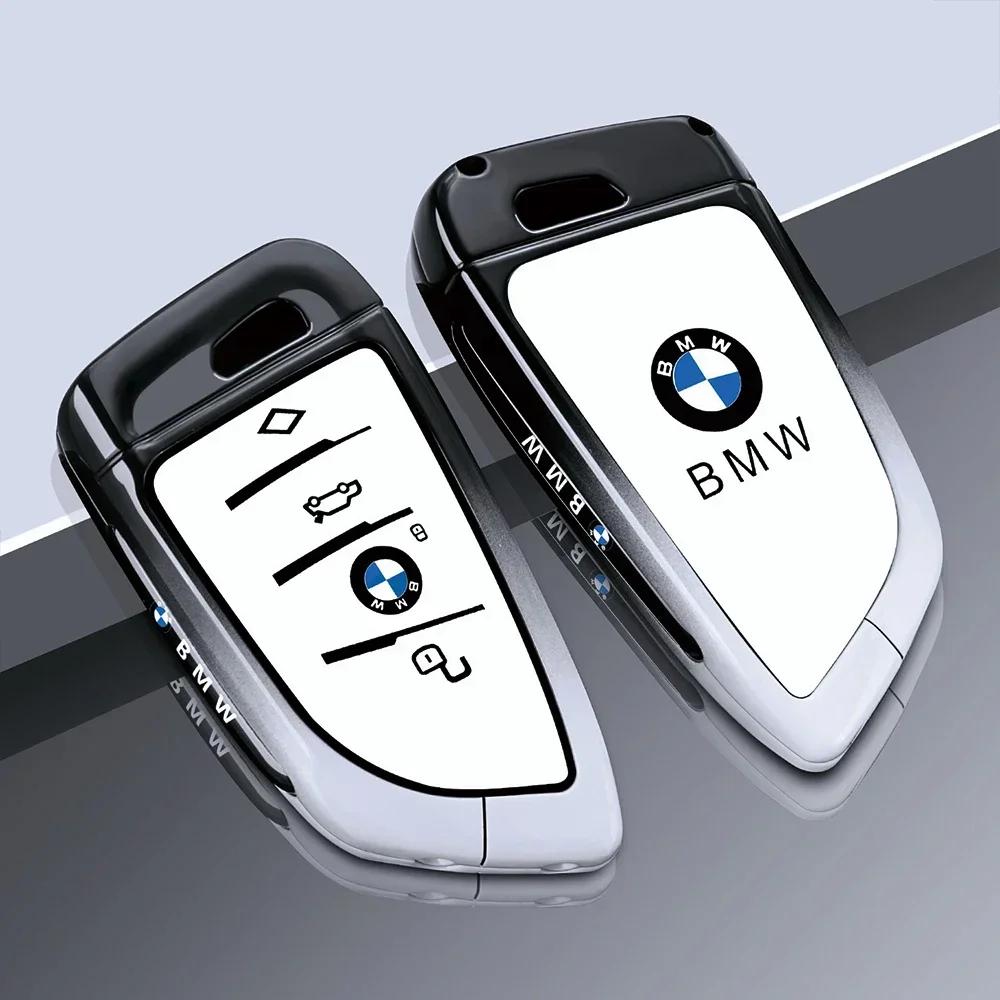 BAGE7 2026 Car Sticker Zinc Alloy Car Key Case Cover Shell Fob For BMW 1 2 3 4 5 6 7 Series X1 X3 X4 X5 X6 X7 F10 F20 F30 G20 G30 F15