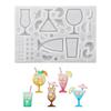 Food Grade Silicone Mold Cocktail Drink Shape for Glitters Decorating Realistic Design Easy Releasing Crafting Tool
