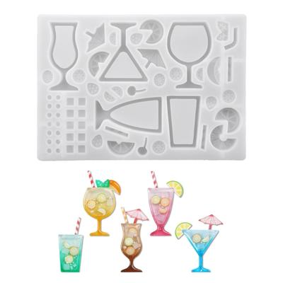 Food Grade Silicone Mold Cocktail Drink Shape for Glitters Decorating Realistic Design Easy Releasing Crafting Tool