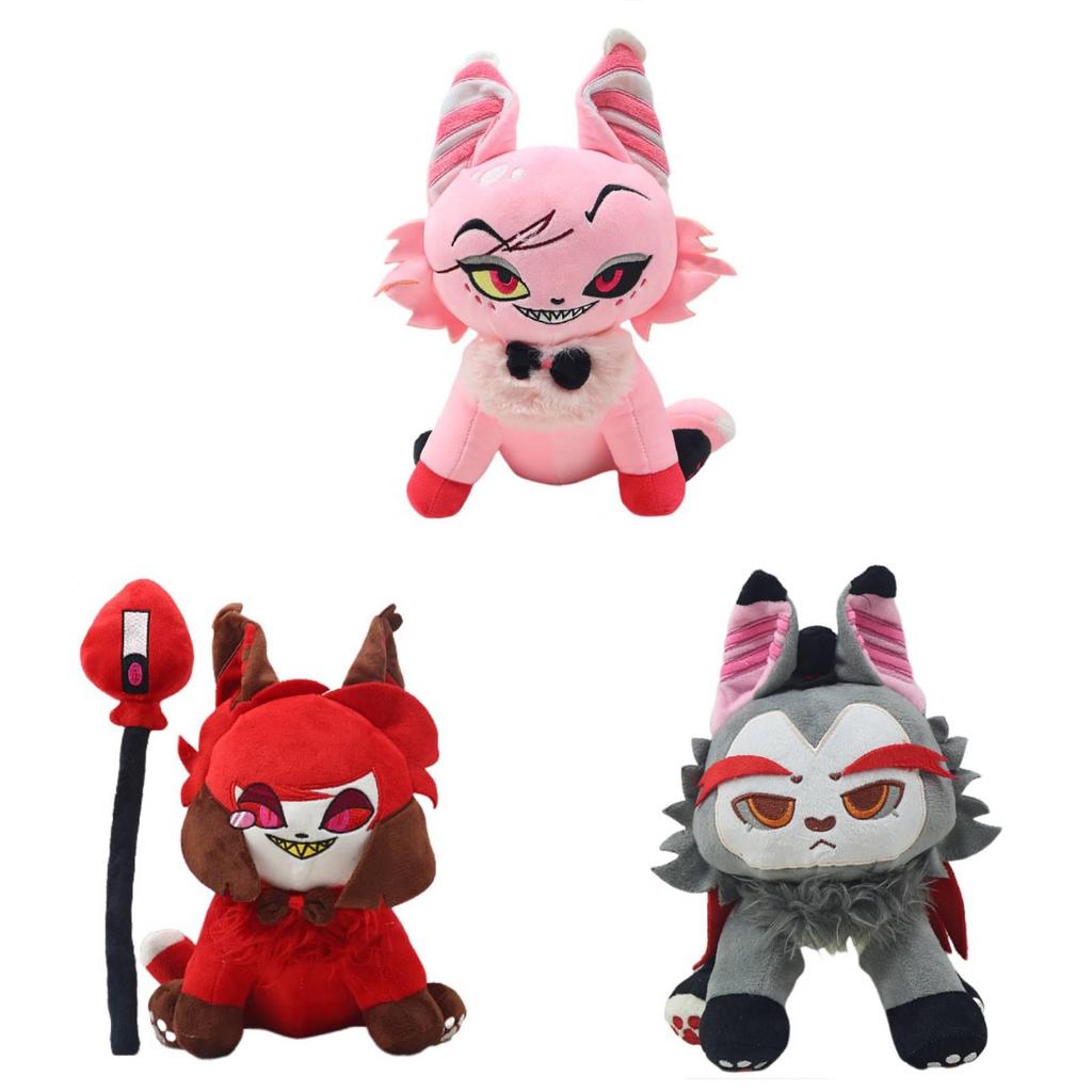 Helluva Boss Husk Meow Plush Stuffed Animal Toy Soft Coral Fleece For Kids Room Decor Special Characters Included