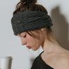 CROSS TWIST WIDE HAIR BANDANA_CHARCOAL