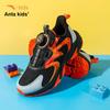 Anta Kids Running Series Rotating Buckle Non-Slip Wear-Resistant Low-Top Running Shoes Kids sneaker Black Gray Orange 312335578H-2