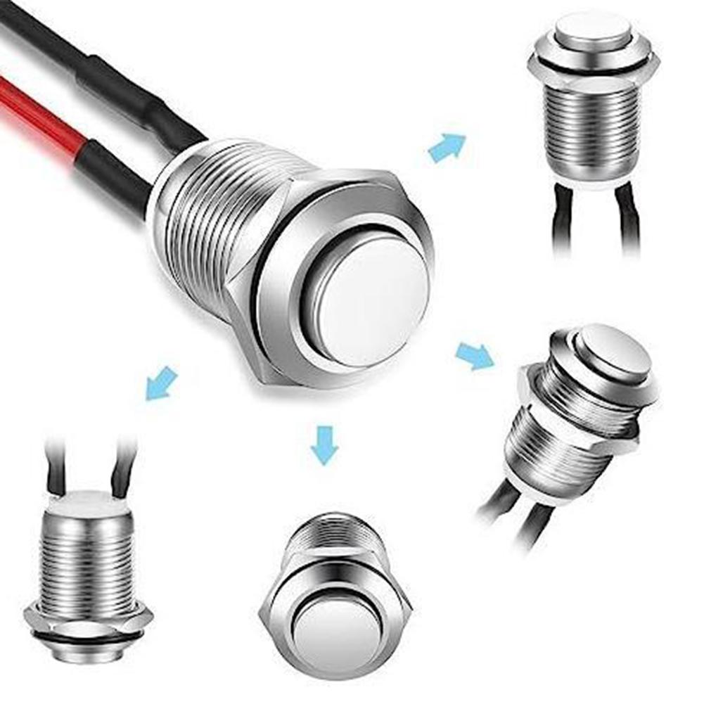 Set of Ten Reliable Waterproof Momentary Push Buttons in a Space Saving Design Great for Multiple Applications