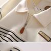 Kids Striped Hoodie Jacket Autumn Winter Boys Girls Fake Two Piece Shirt Collar Top