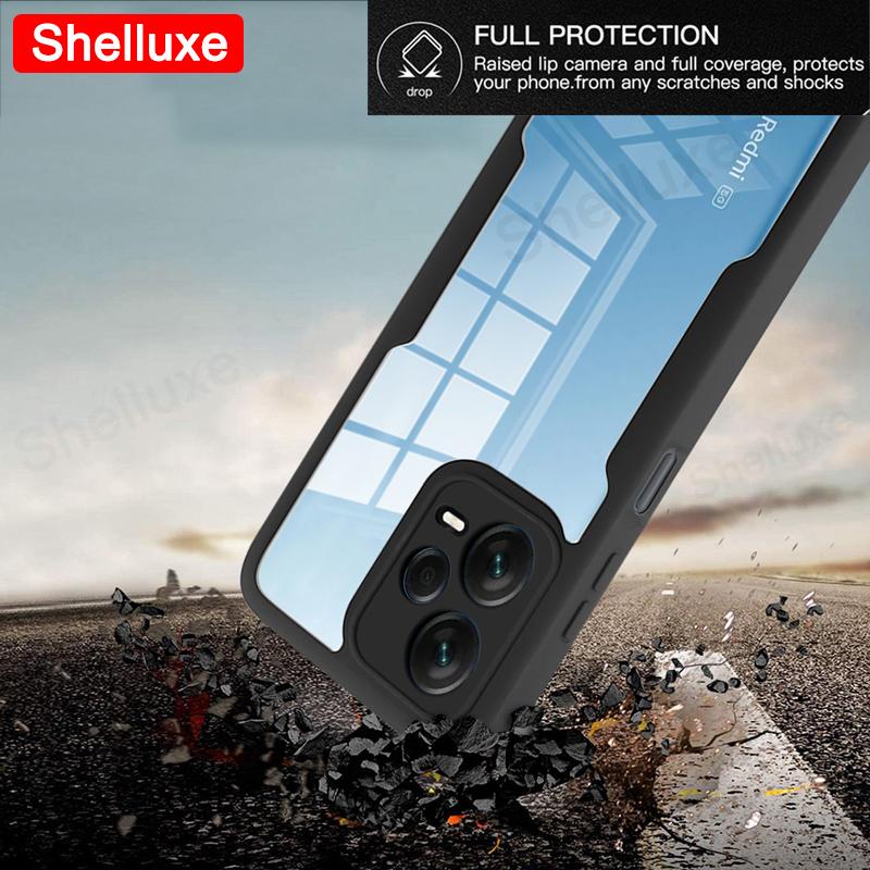 360 Celotělový Průhledný Kryt Shelluxe Přední+Zadní Pro Xiaomi Redmi Note 12 13 Pro Plus + Note12 Note13 5G Silikonový Oboustranný Kryt