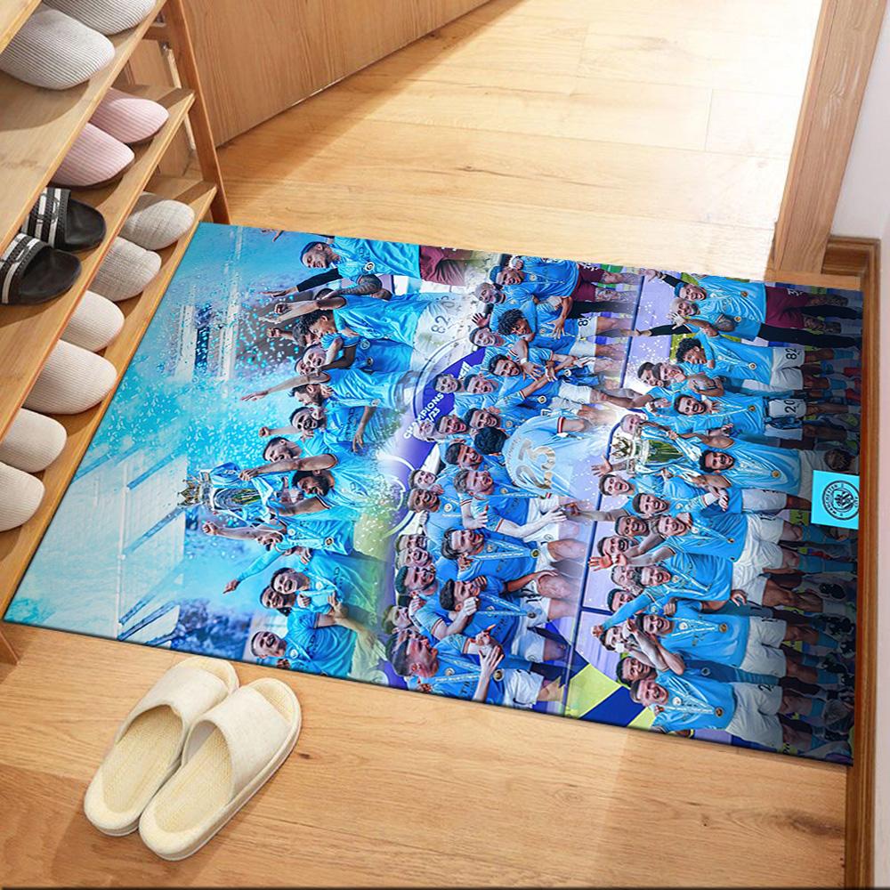 Manchester City Floor Mat Suitable For Entryway Living Rooms Hallway Dining Room Antislip Carpet Anime Office Decor
