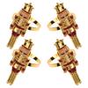 4Pcs Christmas Nutcracker Napkin Rings Alloy Home Restaurant Decoration Cute and Adorable Table Accessory