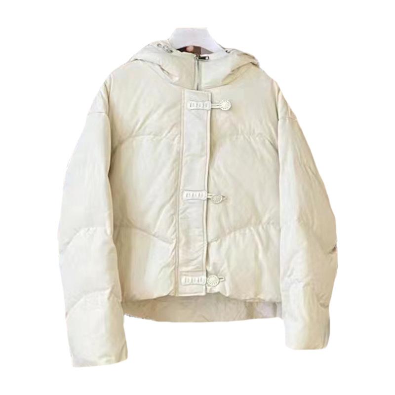 Sweet Shell Buckle Down Jacket Women's Winter New Fashion Stand-up Collar Warm Small Foreign Temperament Jacket