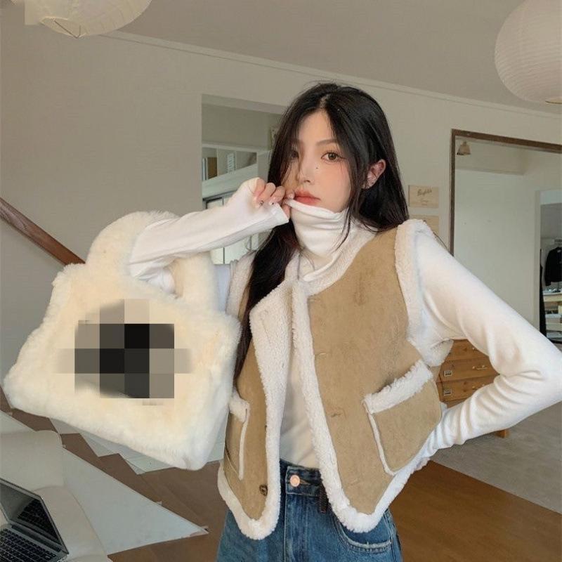 Verdickte Äußere Lammfell Weste Jacke Herbst und Winter Neuer Stil Schick Pelz Einteiler Pelzige Weste Damenbekleidung