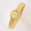 Vintage Small Dial Women's Watch Antique Diamond Retro Luxury Elegant Gifts Brass Band 18K Gold Plated High Quality