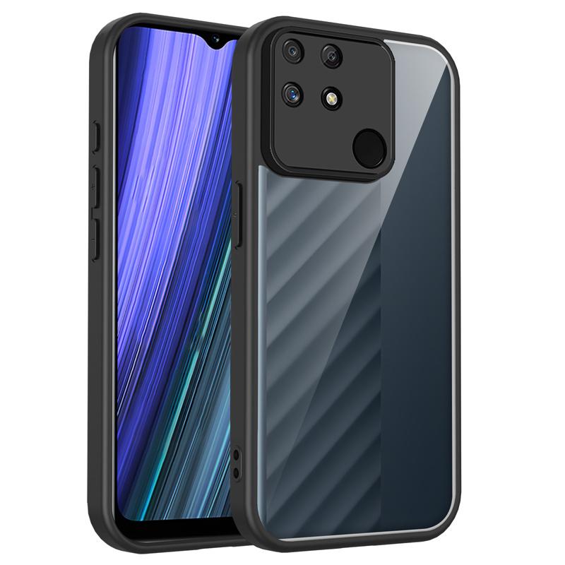 

Realme Narzo 50A 4G RMX3430 Case Shockproof Silicone Bumper Clear Back Hard Cover Matte Phone Case for Realme Narzo 50A 4G Pc + tpu&Realme Narzo 50A чёрный