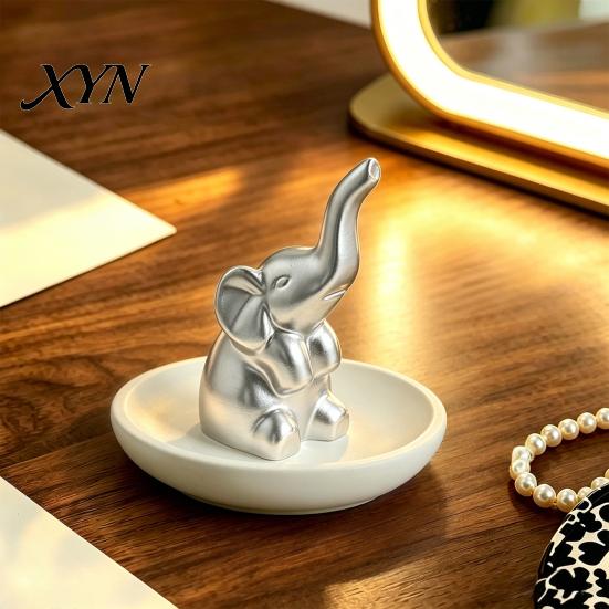 Bandeja de Joias Multicor, Bandeja de Armazenamento, com Design de Elefante de Nariz Levantado, Estojo à Prova d'Água, Organizador Compacto para Anéis, Brincos, Pulseiras, Decorativo