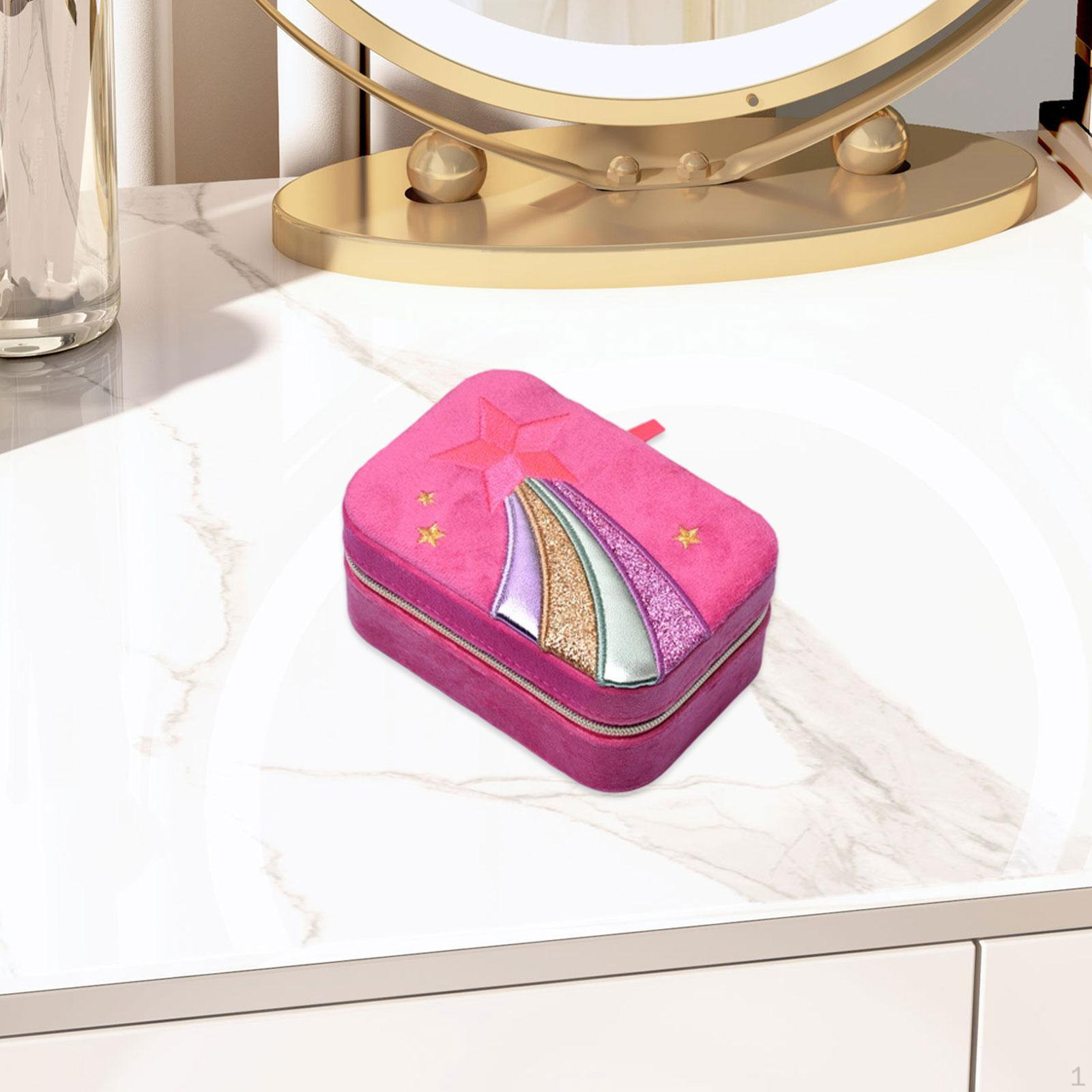 

Travel Jewelry Box Container Desktop for Women Display Case Trinket Necklace Charm