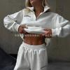 Fashion Casual Temperament Lady Print Oversize Thickened Lapel Zipper Sweater Women
