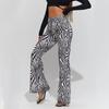 Zebra Print Wide Leg Pants Y2K Trousers Sexy High Waist Women Fashion Casual Female Trousers Streetwear