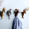 1 Pcs Retro Animal Model Decorative Hooks For Home Door Back Wall Hanging 3D Wall Art Resin Crafts