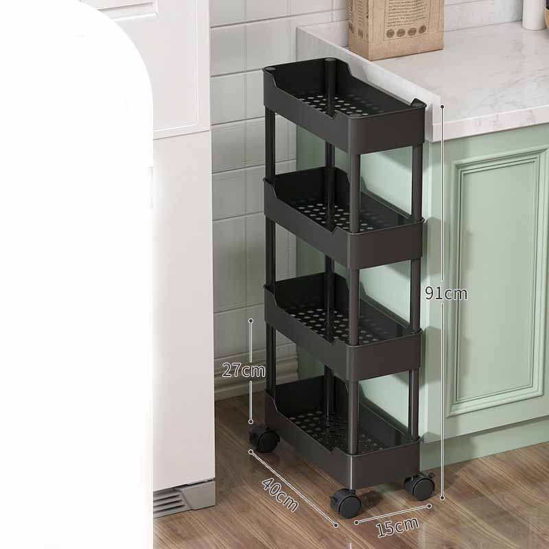 Mobile Storage Shelf Interspace Gap Shelf Kitchen Storage Shelf Bathroom Storage Rack Fridge Side Seam Finishing Rack