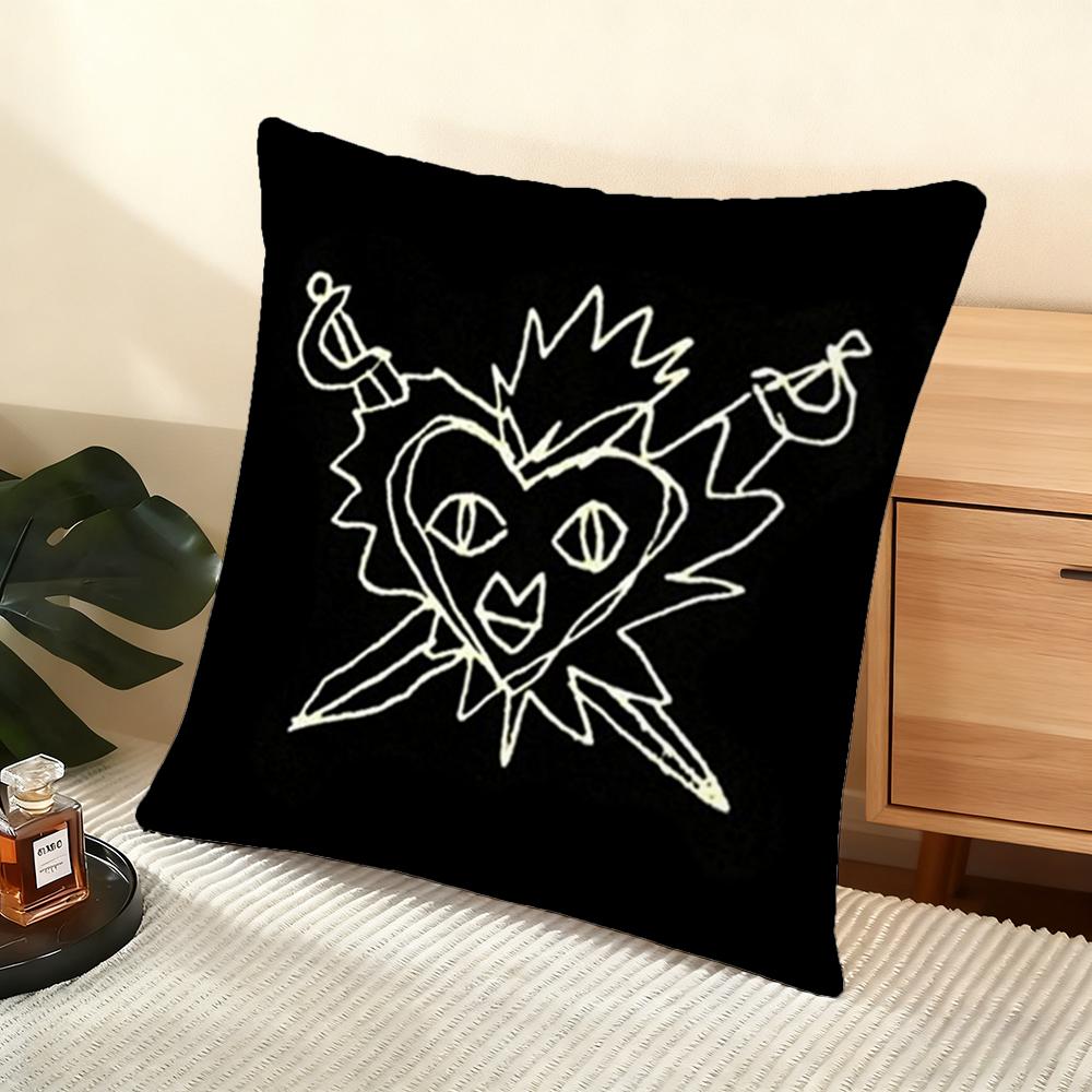 J-Joker O-Out Band Cushion Cover Soft Short Plush Pillow Cover Smooth Cozy Texture Aesthetic Cushion Case Home Decor