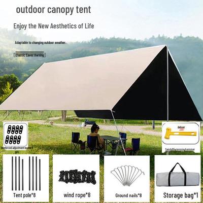 Verdickte Schwarze UV-Beständige Outdoor Camping Plane: Regensicher, Sonnenschutz, Tragbar, Oxford-Gewebe mit Silberbeschichtung