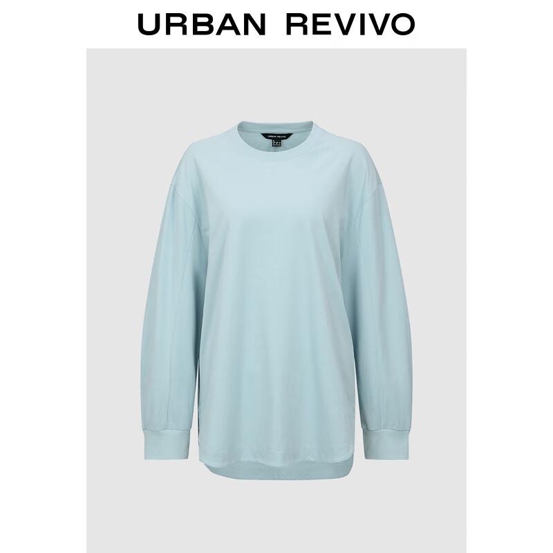 UR 2025 Women s Loose Solid Cotton Long-Sleeve T-Shirt S