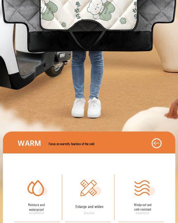 Ganzjahres Wasserdichte Elektrofahrzeug Windschutzscheibenabdeckung - Fleecegefüttert, Dick & Winddicht für Motorräder