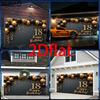 2D Elegant Black Gold Theme 18th Birthday Photography Background Cloth