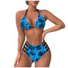 Women's Swimwear With Chest Pad Push-up  Two-Piece Swimsuit Tank Top With Panties Slim Fit Printed Swimwear