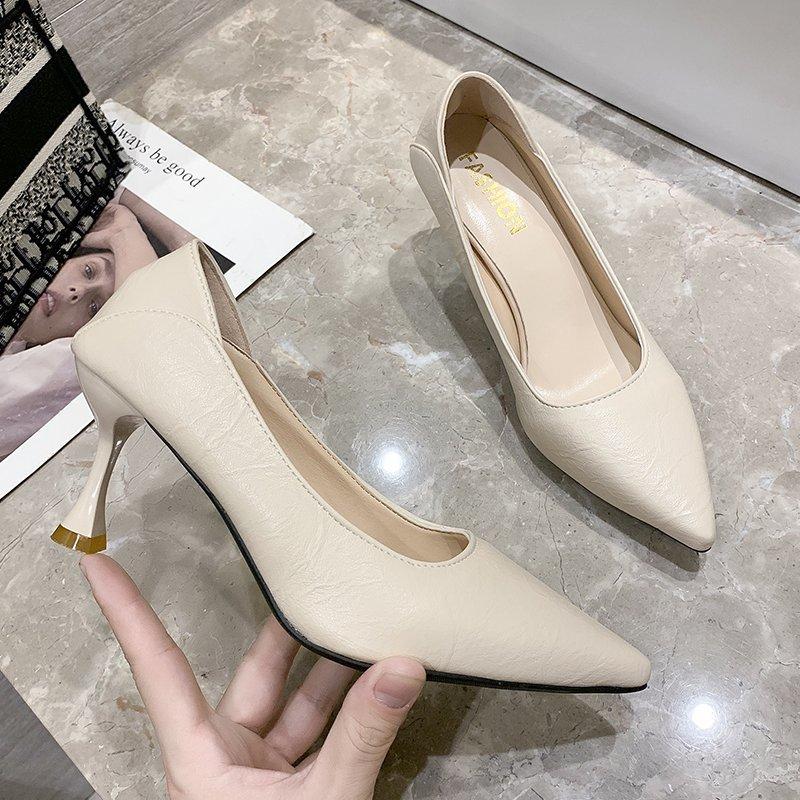 New Pointy Stiletto High Heels Pumps Women Fashion High Heels Shoes Wedding Dress Work Shoes Single Shoes Zapatos De Mujer