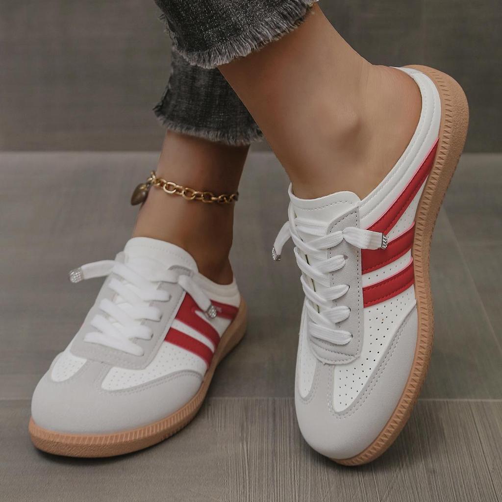 Damen Freizeitschuhe zum Hineinschlüpfen mit offener Zehenpartie, Halbschuhe