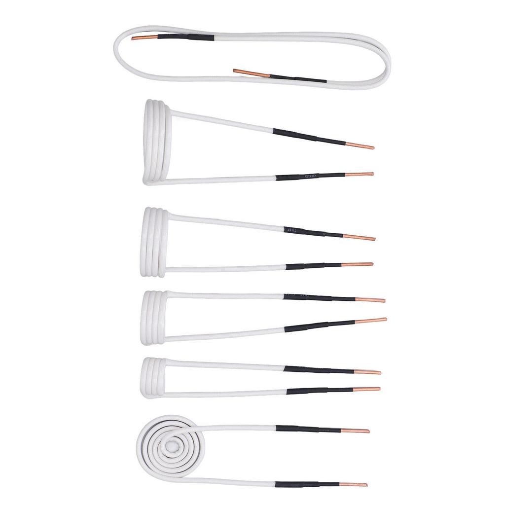 6 Pcs Induction Heater Coil Kit 2.5mm Brass Core 20 30 40 50mm Free Forming Flat Type Induction Heater Wires