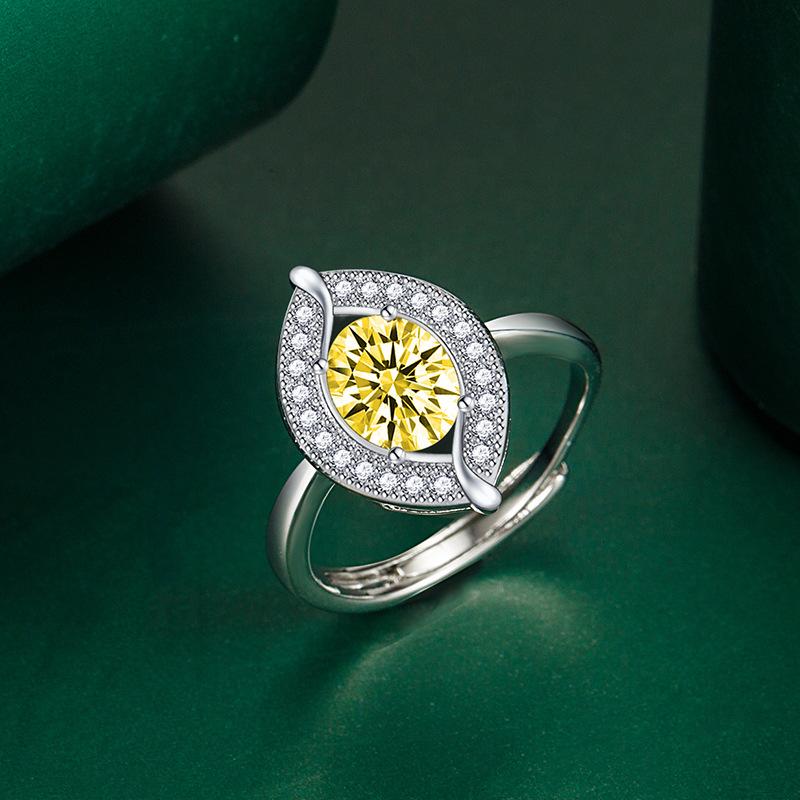 BELLA BOX Leaf Opening Resizable Rings For Women Zircon Engagement Party Fine Jewelry Gift