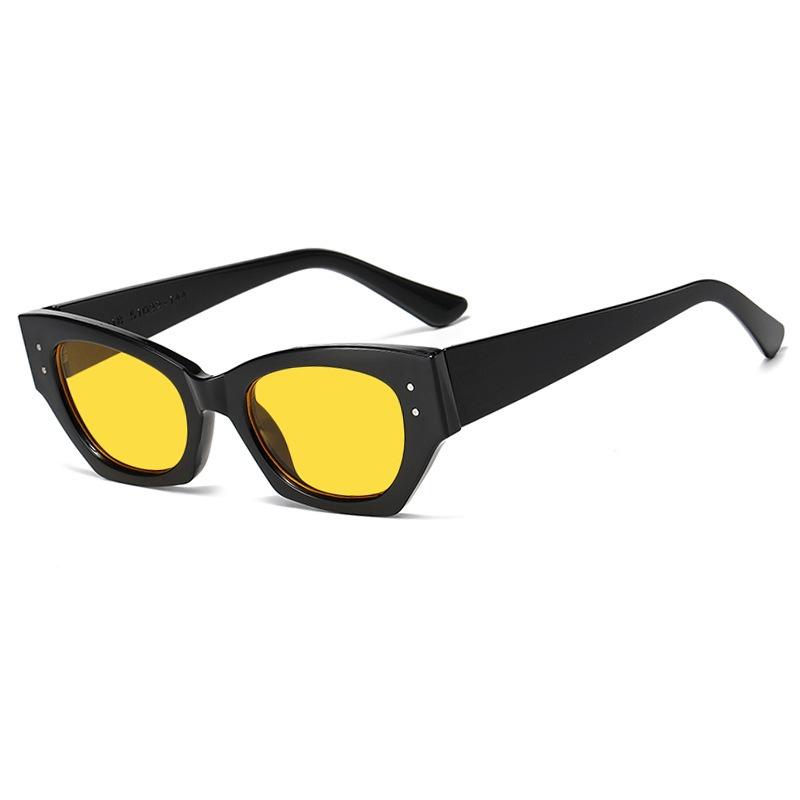 Vintage Small Rivet Cat Eye Sunglasses Women Fashion Brand Luxury Designer Polygon Cat-eye Sun Glasses UV400