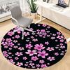 1pc Floral Pattern Office Round Rug, Carpet for Office, Gaming, Lightweight Round Floor Mat yy260208076