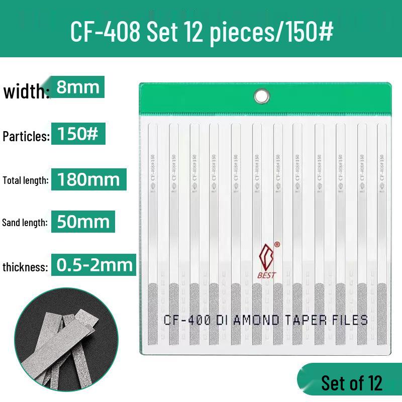 Diamond Electroplated Alloy File Set CF-400 with Carborundum - Free Shipping