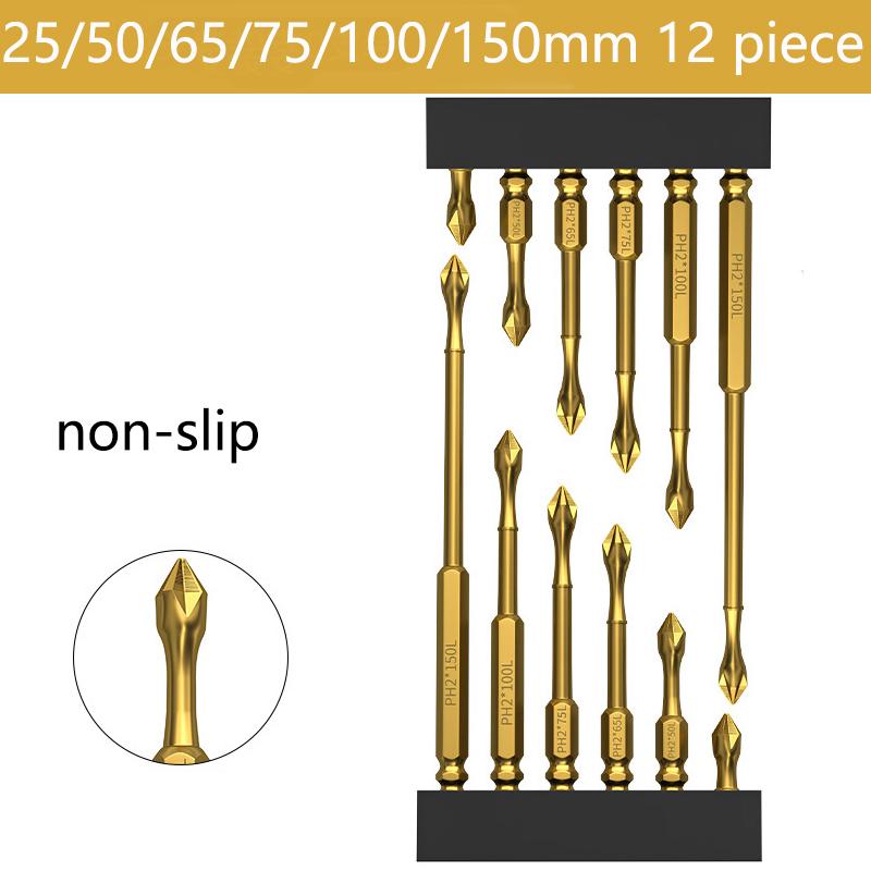 

Набор из 6-20 магнитных отверток с головкой PH2, набор крестовых отверток, ударная дрель, винт из легированной стали, нескользящий, 25-150 мм
