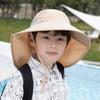 Kids Sun Hat with Neck Flap UV Protection Summer Toddler Beach Hat Unisex Ponytail Hat Wide Brim Fishing Hat