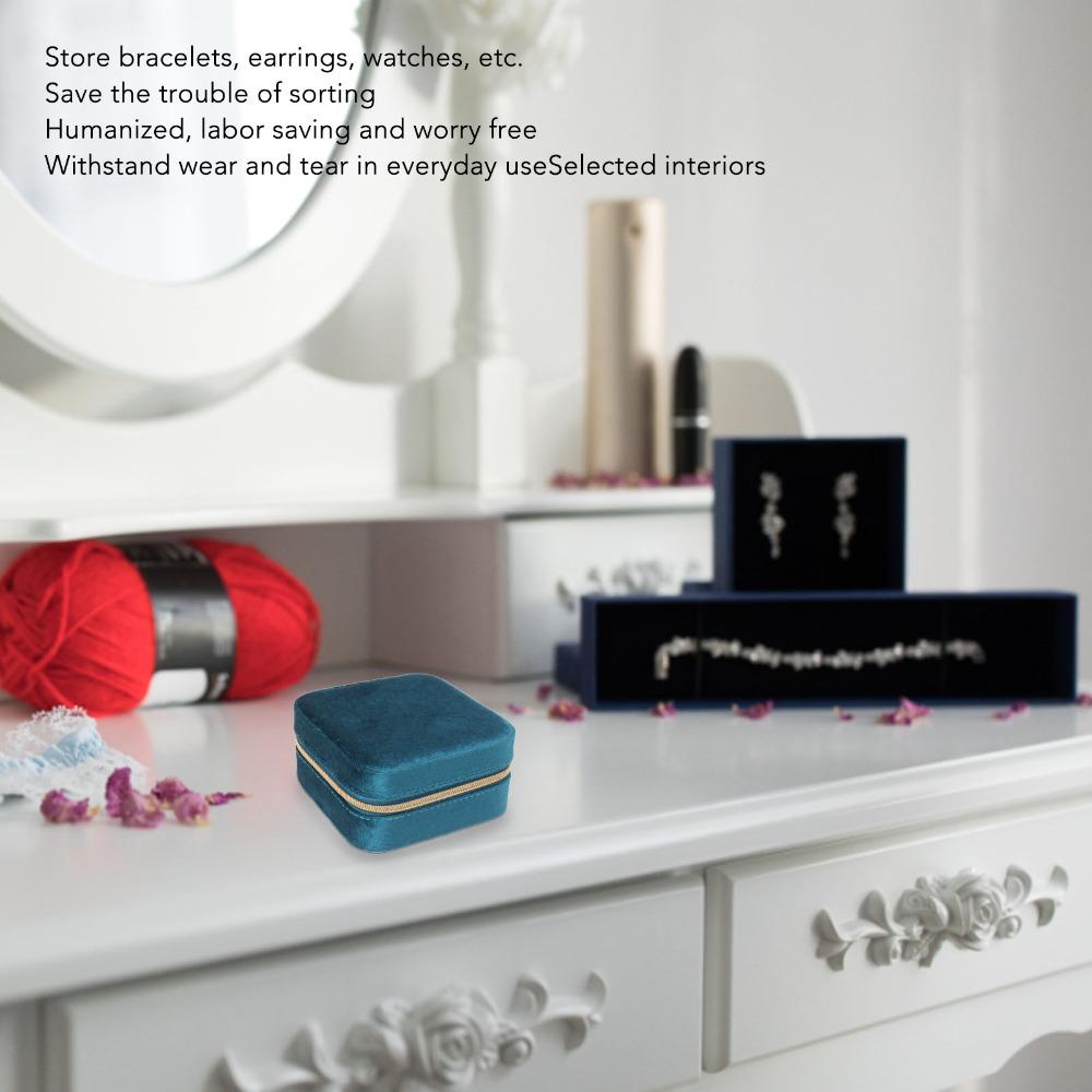 2 Layer Design Velvet Jewelry Box Soft Velvet Travel Jewelry Organizer Elegant Compact Portable Storage Case Travel Use