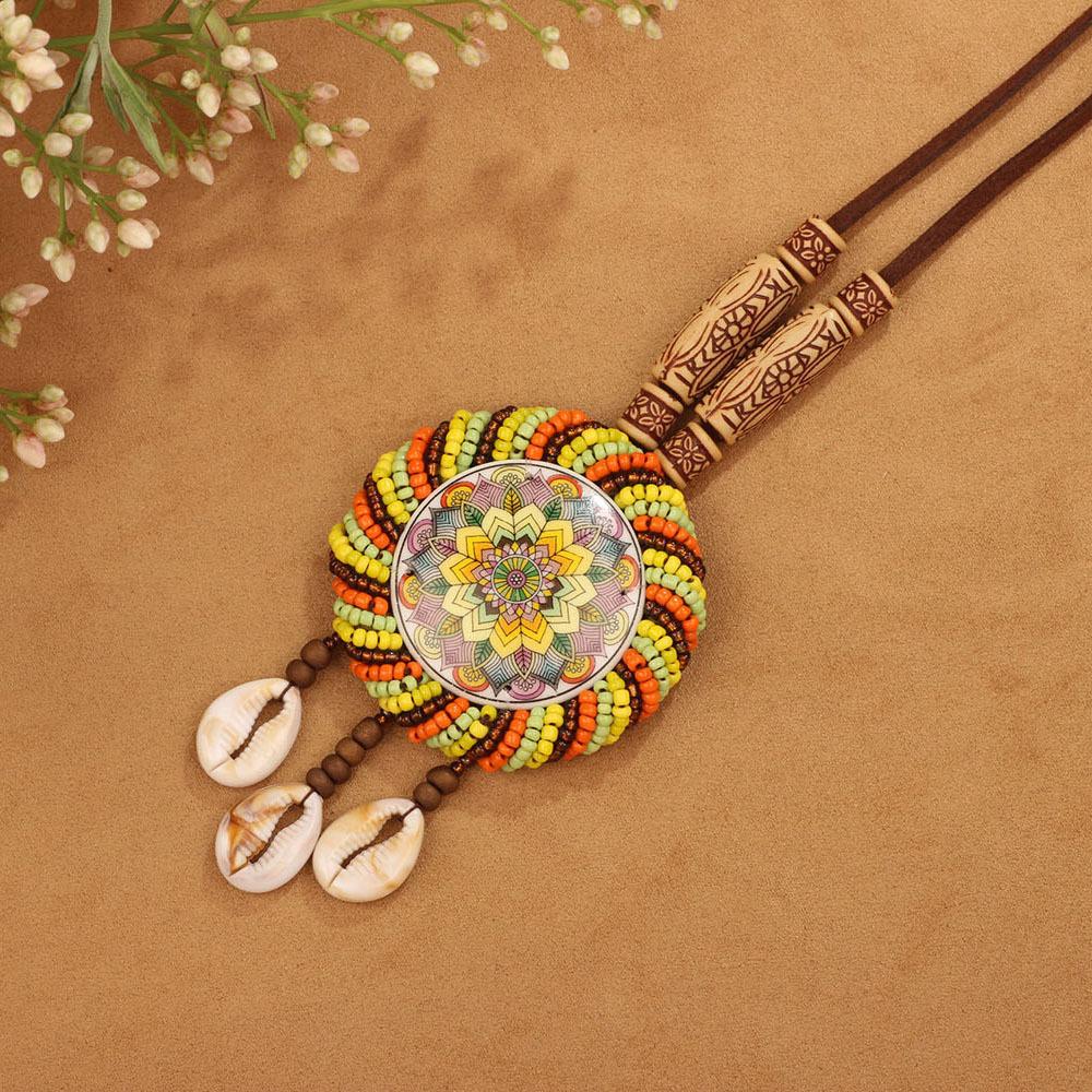 Bohemian Ethnic Retro Necklace, Sweater Chain, Tassel Pendant, European and American Bright and Fashionable Accessories