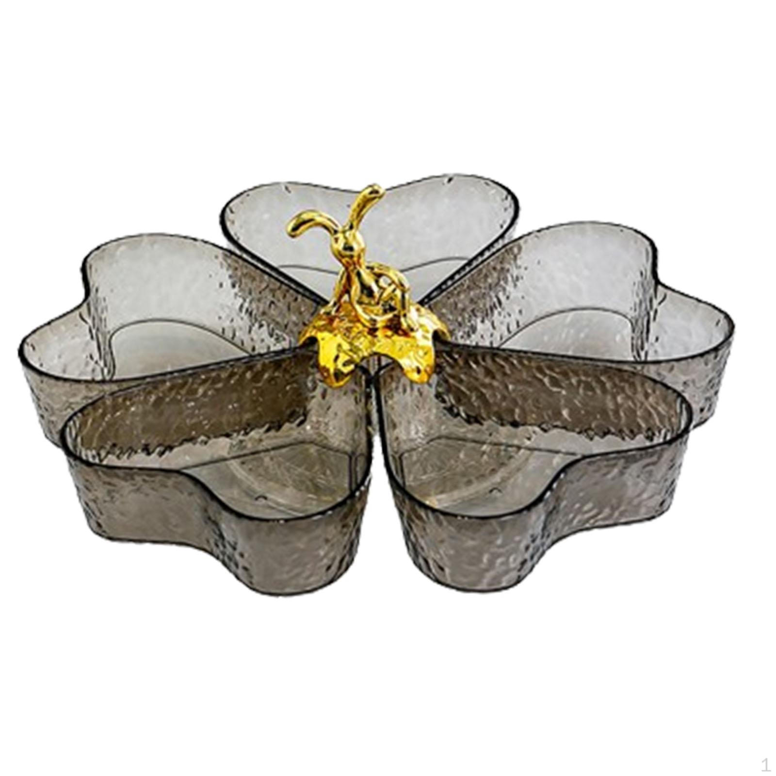 

Разделенный сервировочный поднос, блюда из конфет и орехов, вращающаяся закуска для шоколада Gray w Gold Rabbit