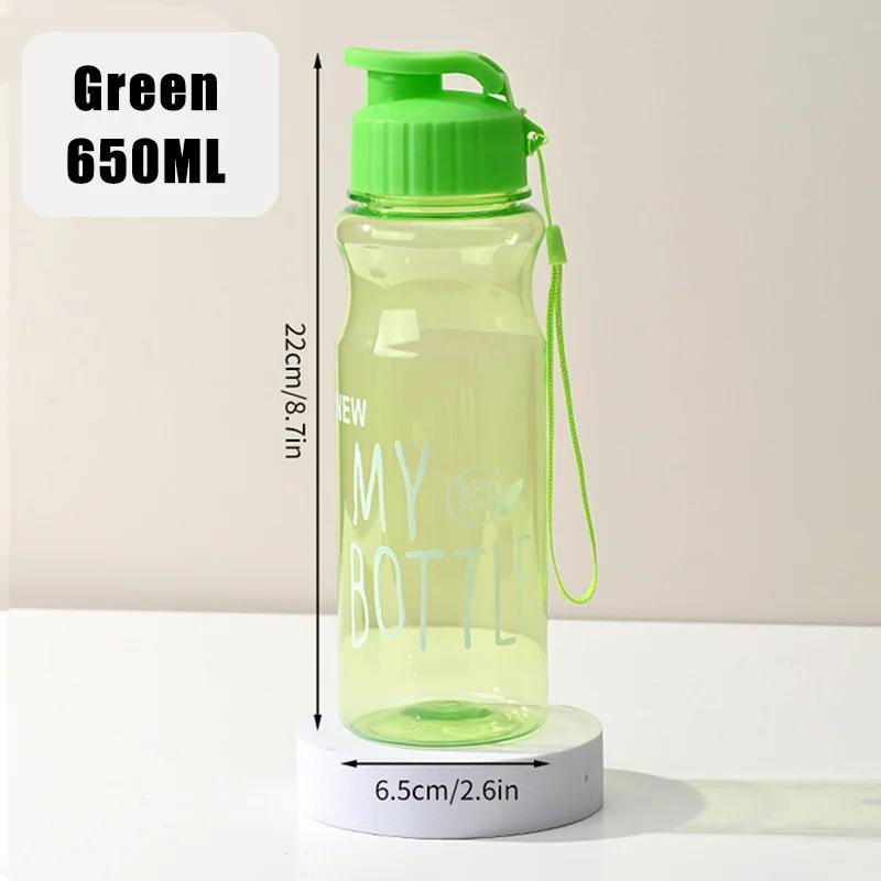 Transparent Water Bottle Portable Sport Cup for Drinking Kitchen Tools 550ML Water Bottle For School Gym Travel Girl Boy