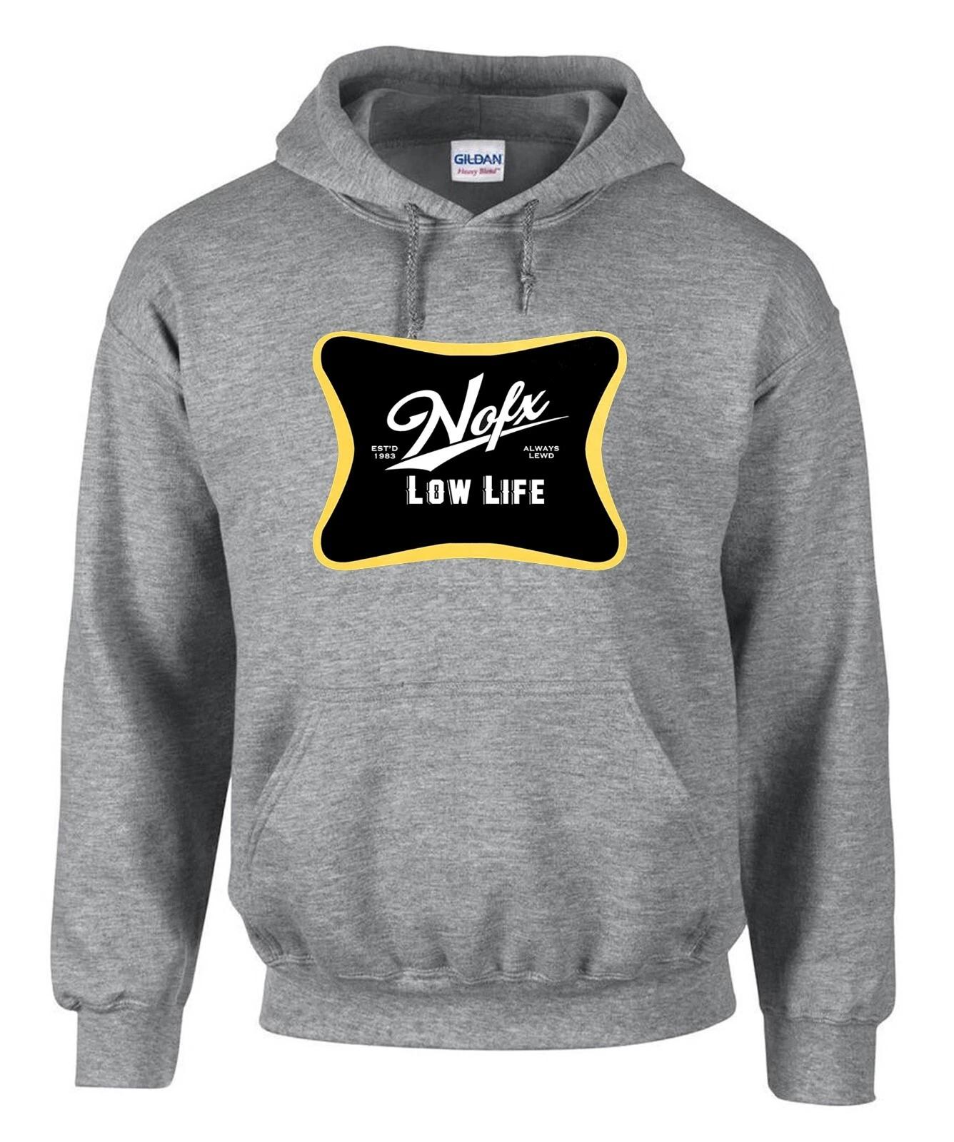 NOFX - Lowlife Rock Musik Graue Hoodies Kapuzenpullover -3329 -Grau L