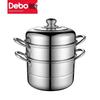 Debo 26cm Edelstahl doppelwandiger Dampfgarer Topf