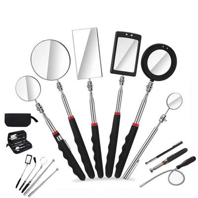 Telescopic Inspection Mirror & Magnetic Pickup Tool (1.5-20 Lbs) with Light