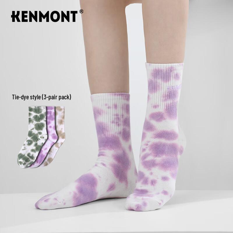 Kenmont KM-6619 Женские теплые хлопковые носки 3 пары, смешанные цвета