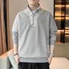 Men's Half Zip Stand Collar Sweatshirt, Black Casual Pullover with Contrast Panel Detail, Loose Fit Streetwear Top for Autumn