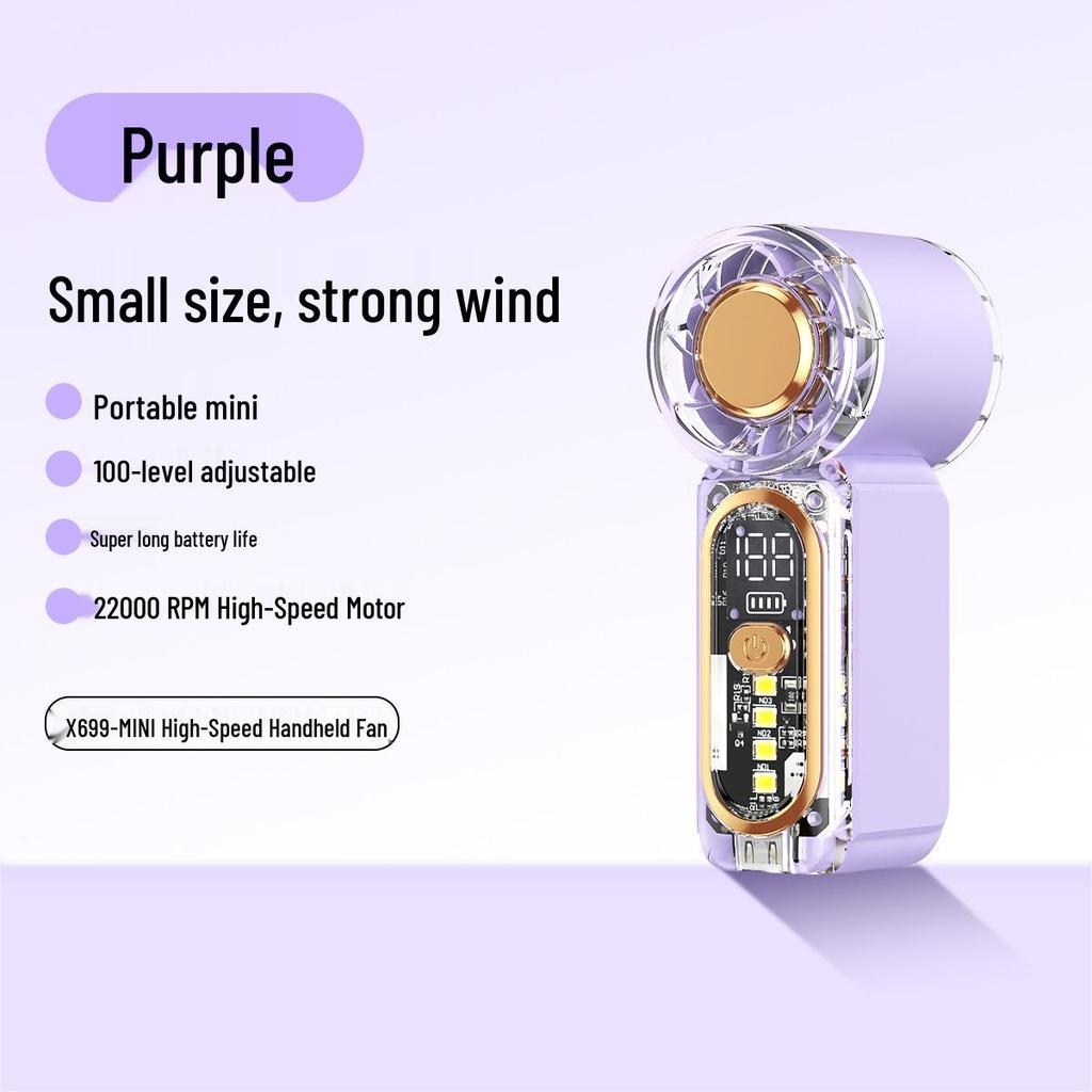 X688 High-Speed Portable Fan: Turbo Wind Power, USB Rechargeable, Long-Lasting Battery for Outdoor Use