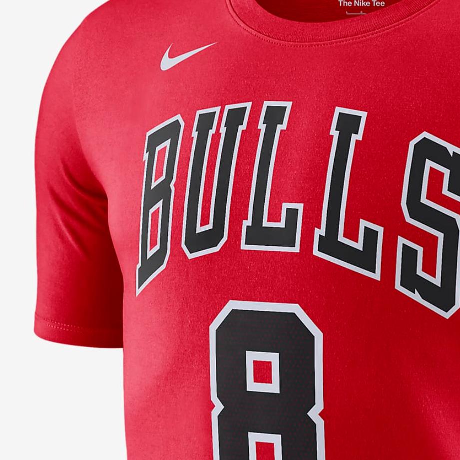Nike NBA Chicago Bulls Zach Lavine T-shirt Red/Black Men Streetwear DR6367-660