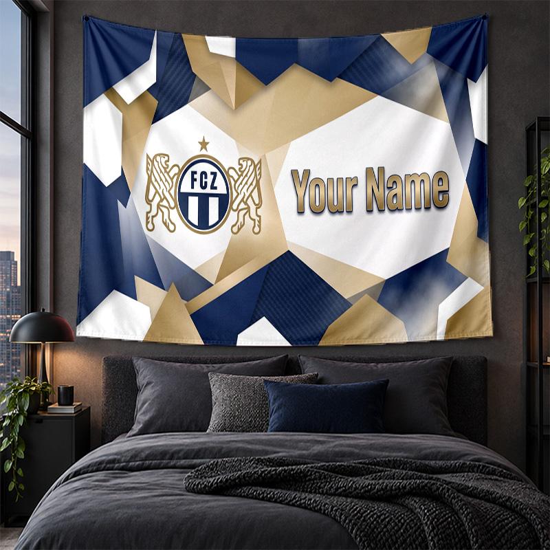 Personalized Tapestry Wall Hanging FC Zürich Pattern Art Background Cloth