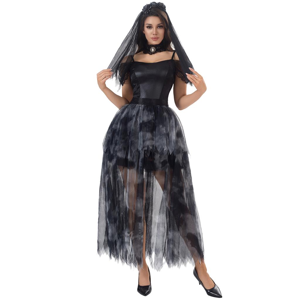 Halloween-Kostüm, Vampir-Geist-Braut-Cosplay-Kostüm, Maskeradekleid